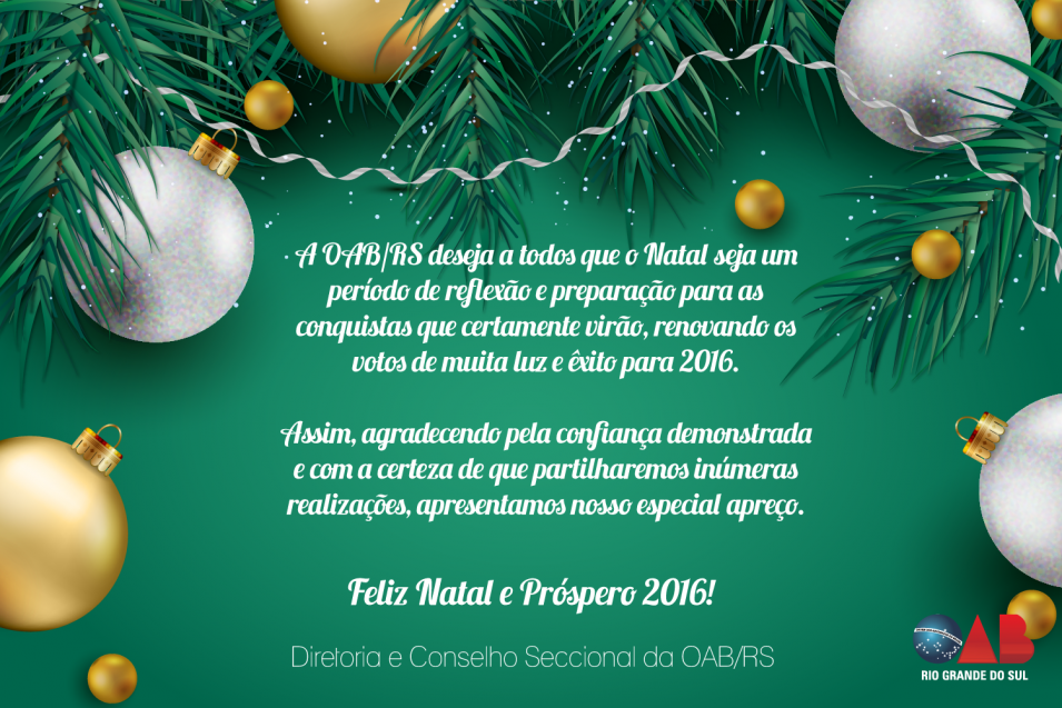 OAB/RS - Mensagem de Natal e Ano Novo