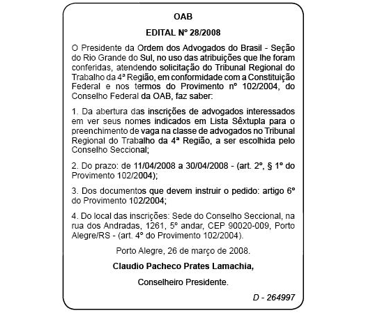 Conselho Federal da OAB elege advogados catarinenses à lista sêxtupla para  vaga de desembargador no TRF4